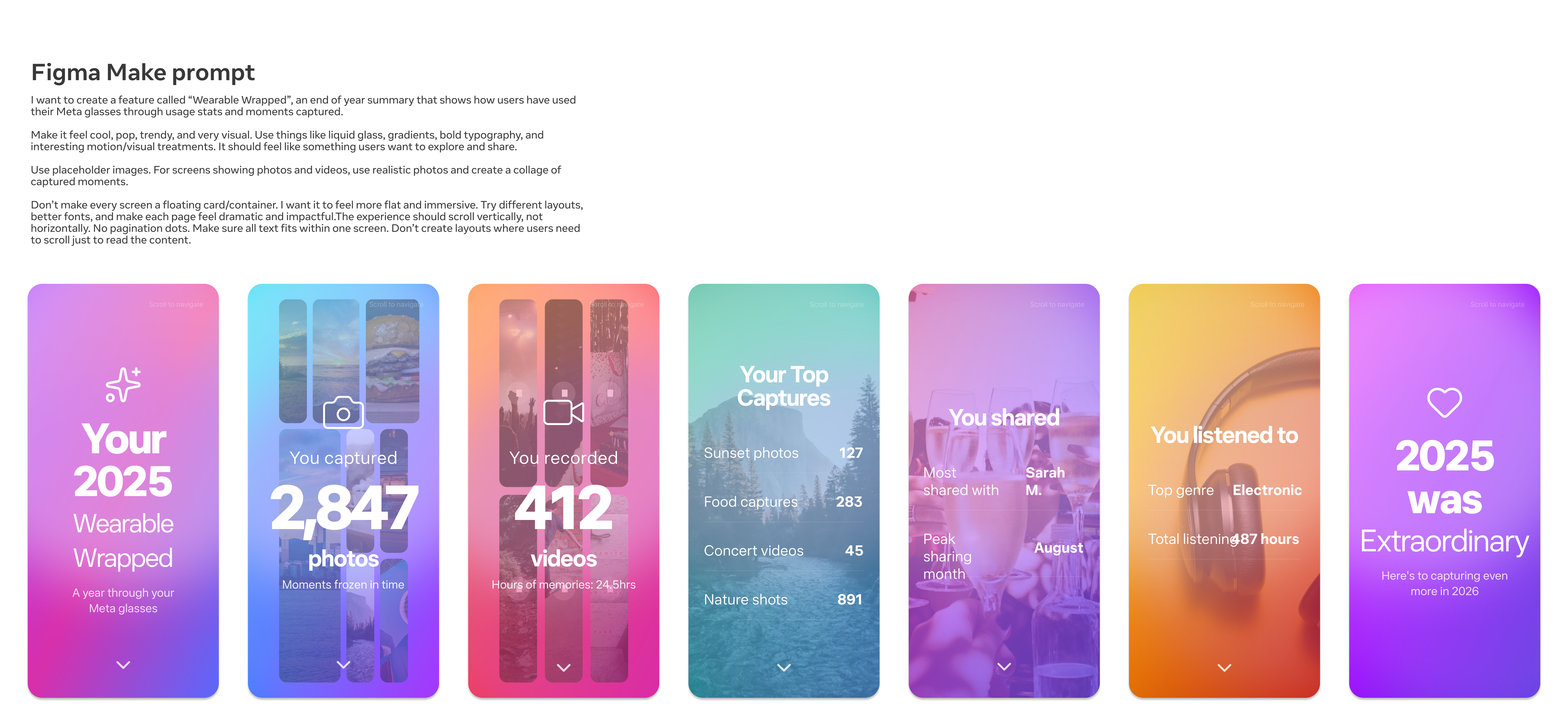 Early visual explorations generated with Figma Make