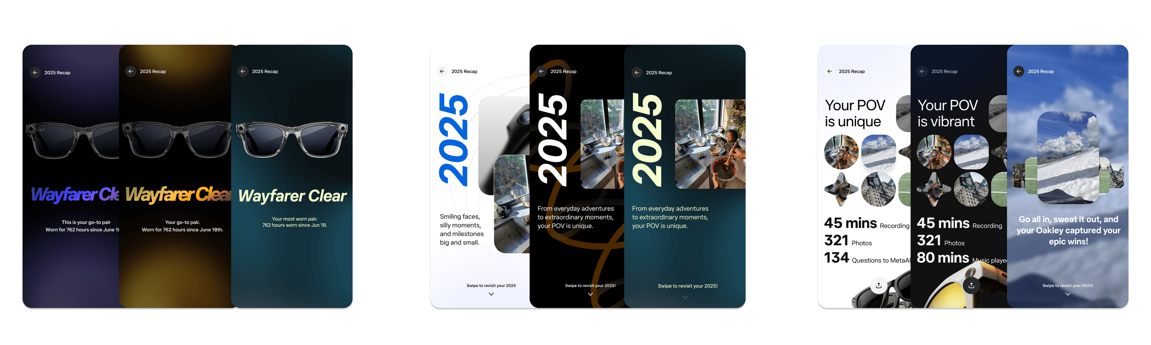 Visual direction — the black-and-gold recap theme