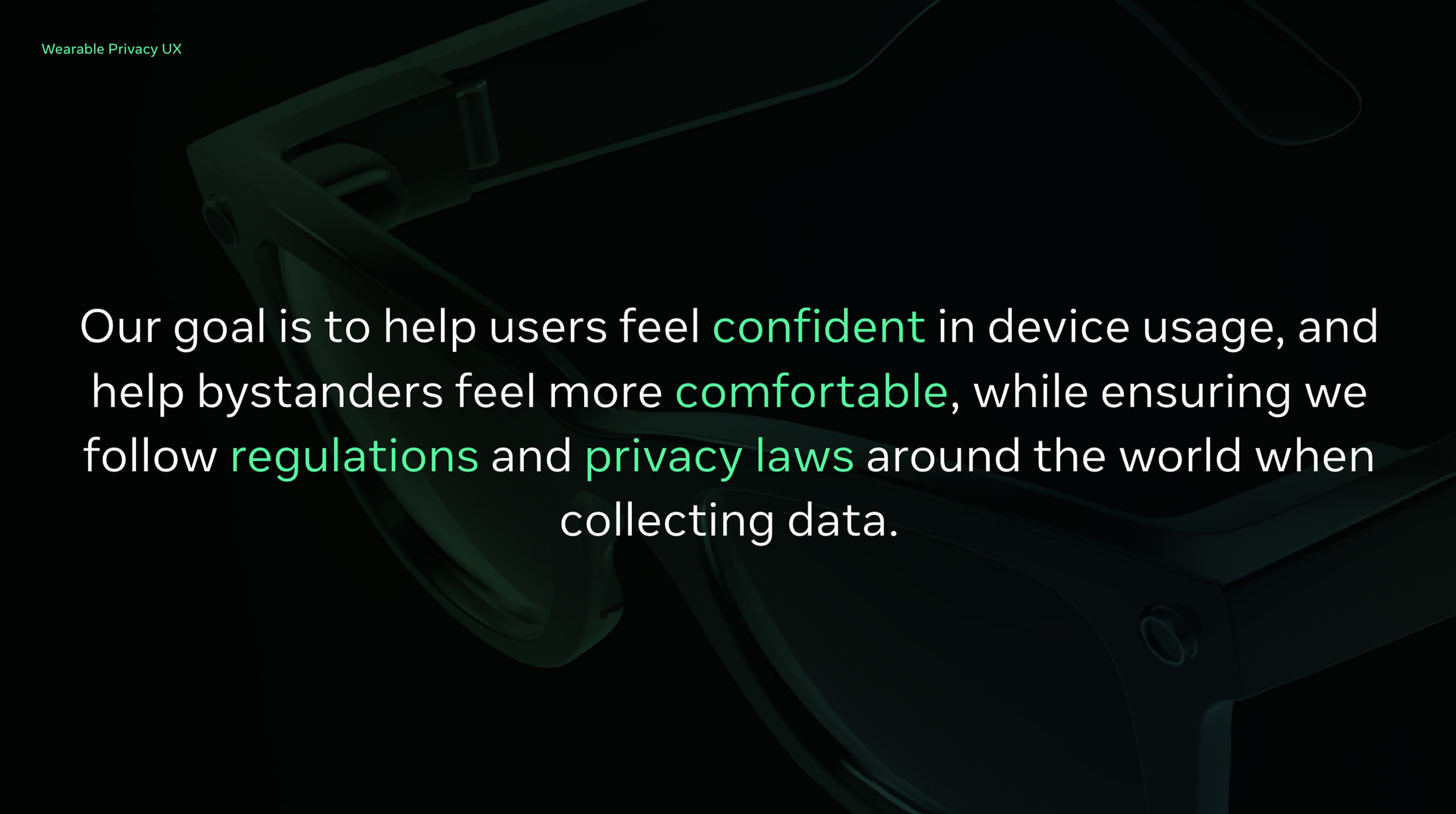 Sample slides for Wearable Privacy UX guideline — slide 1 of 5