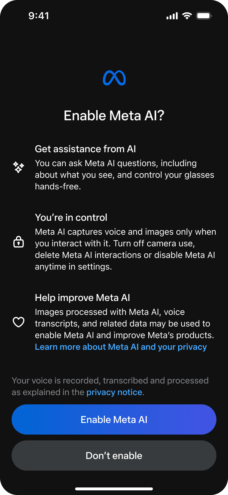 Meta AI consent