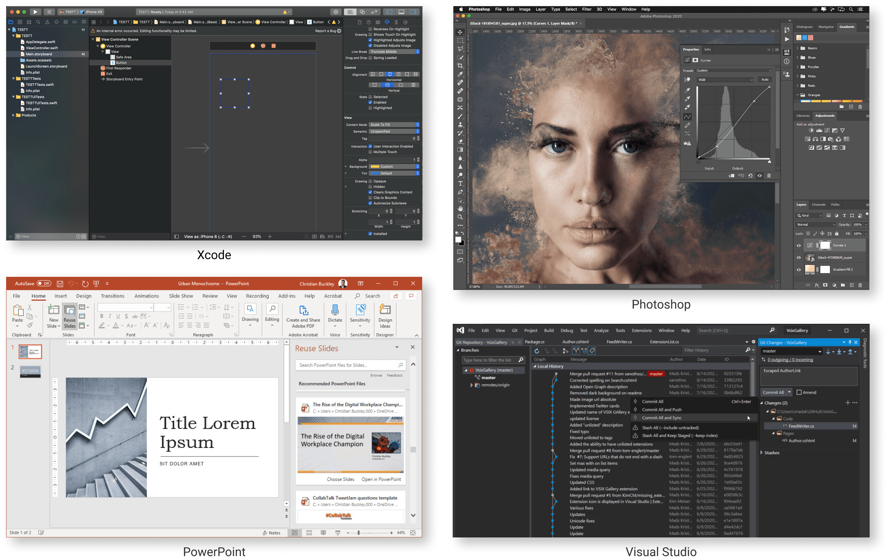 Auditing other IDE and visual authoring applications